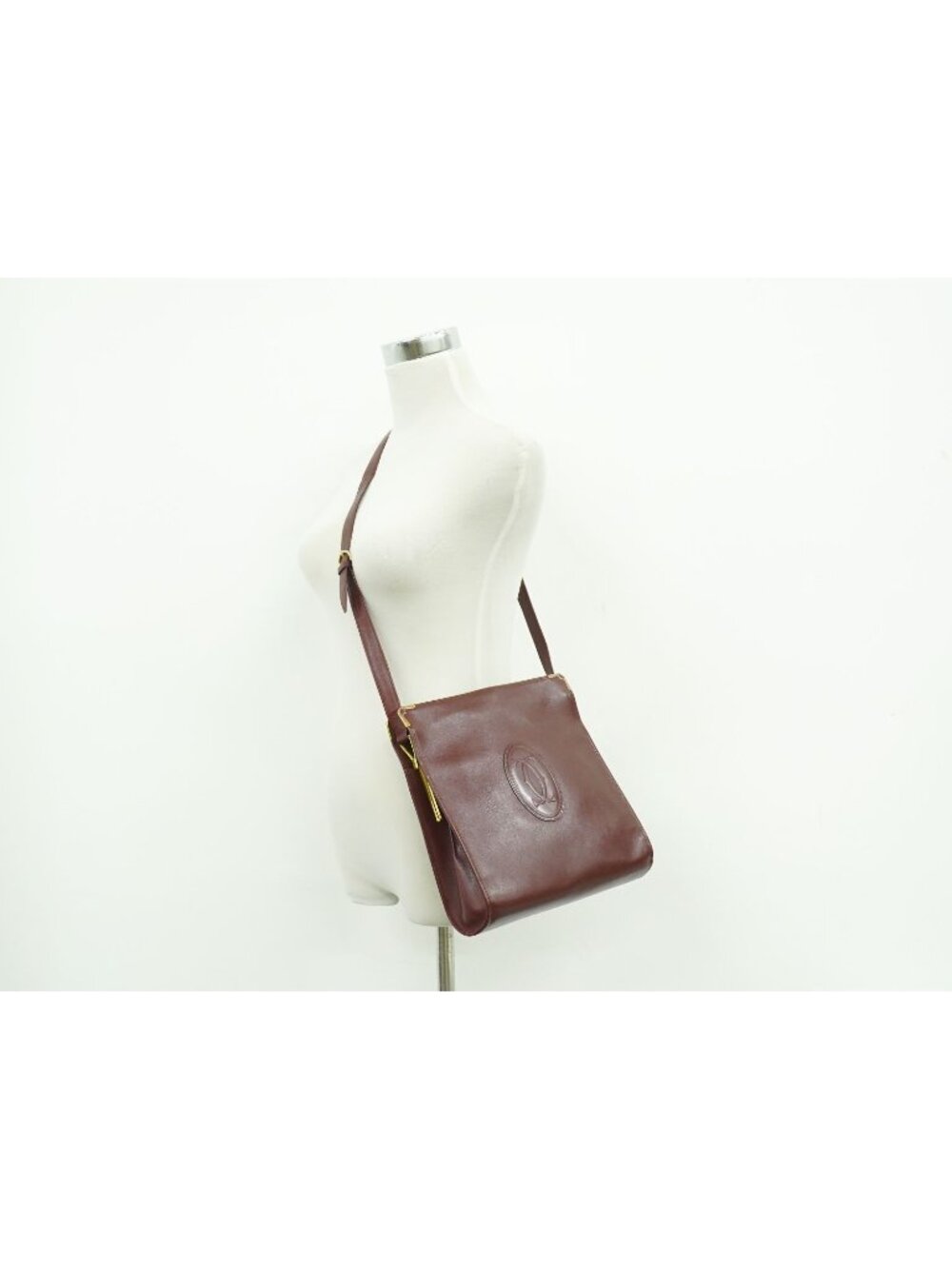 Cartier Must Line Shoulder Bag Leather Bordeaux - Picture 5 of 9